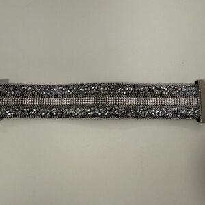 Silver and Black Rhinestone Bracelet